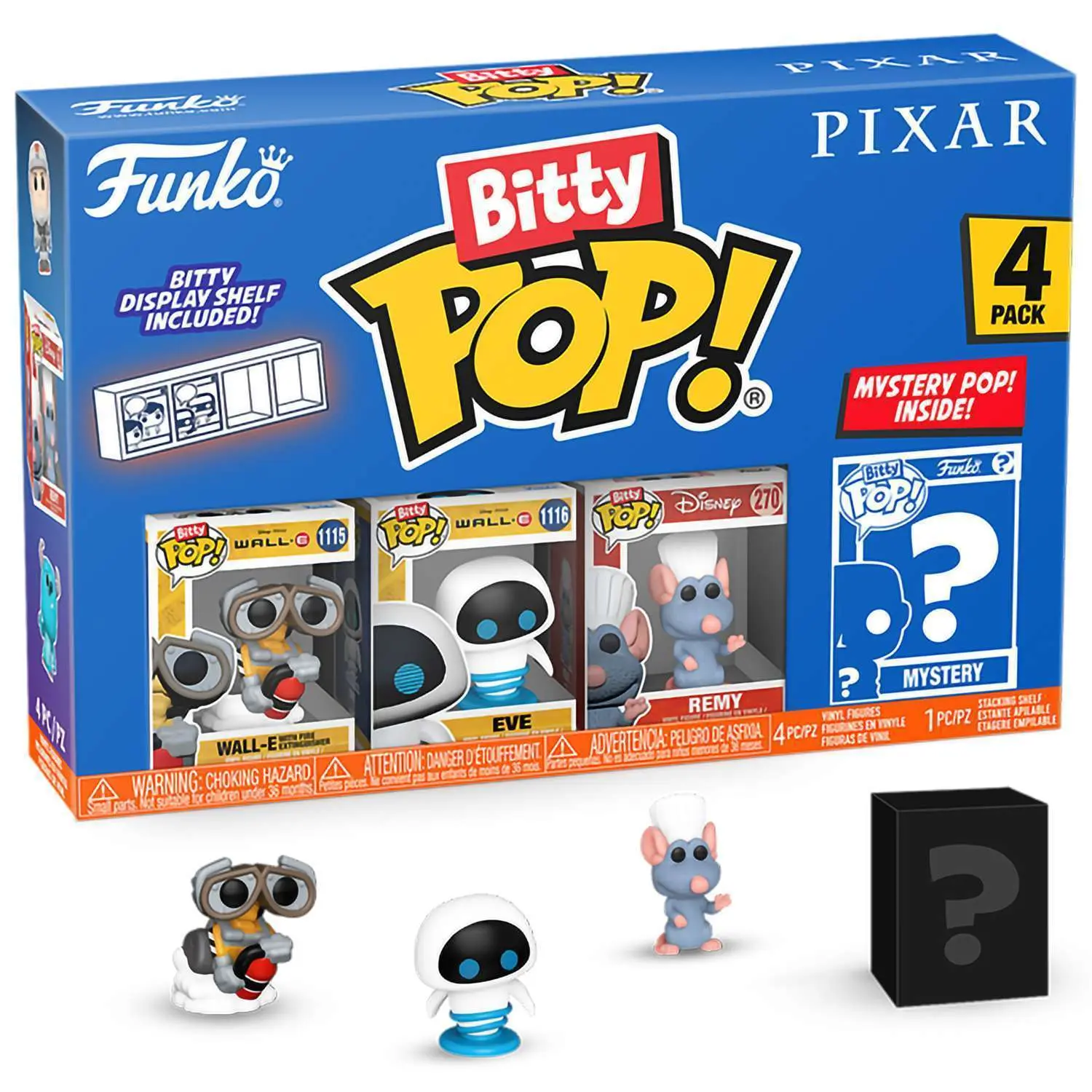 Фигурка Funko Bitty POP! Pixar Wall-E+EVE+Remy+Mystery (1 of 4) 4PK 75469