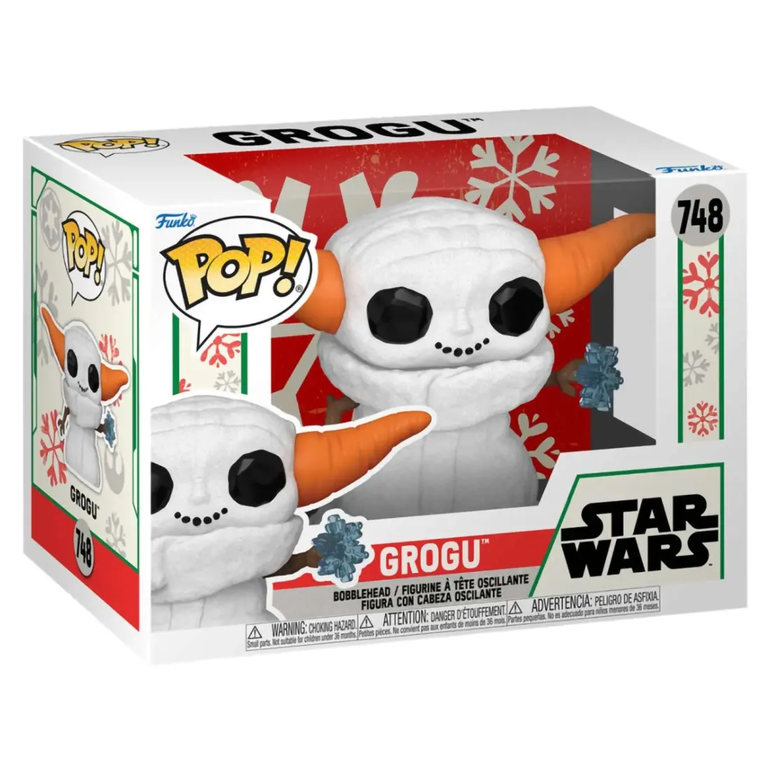 Фигурка Funko POP! Bobble Star Wars Holiday Grogu Snowman (748) 80011