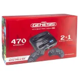 Retro Genesis Mix (8+16Bit) + 470 игр (AV кабель, 2 проводных джойстика)