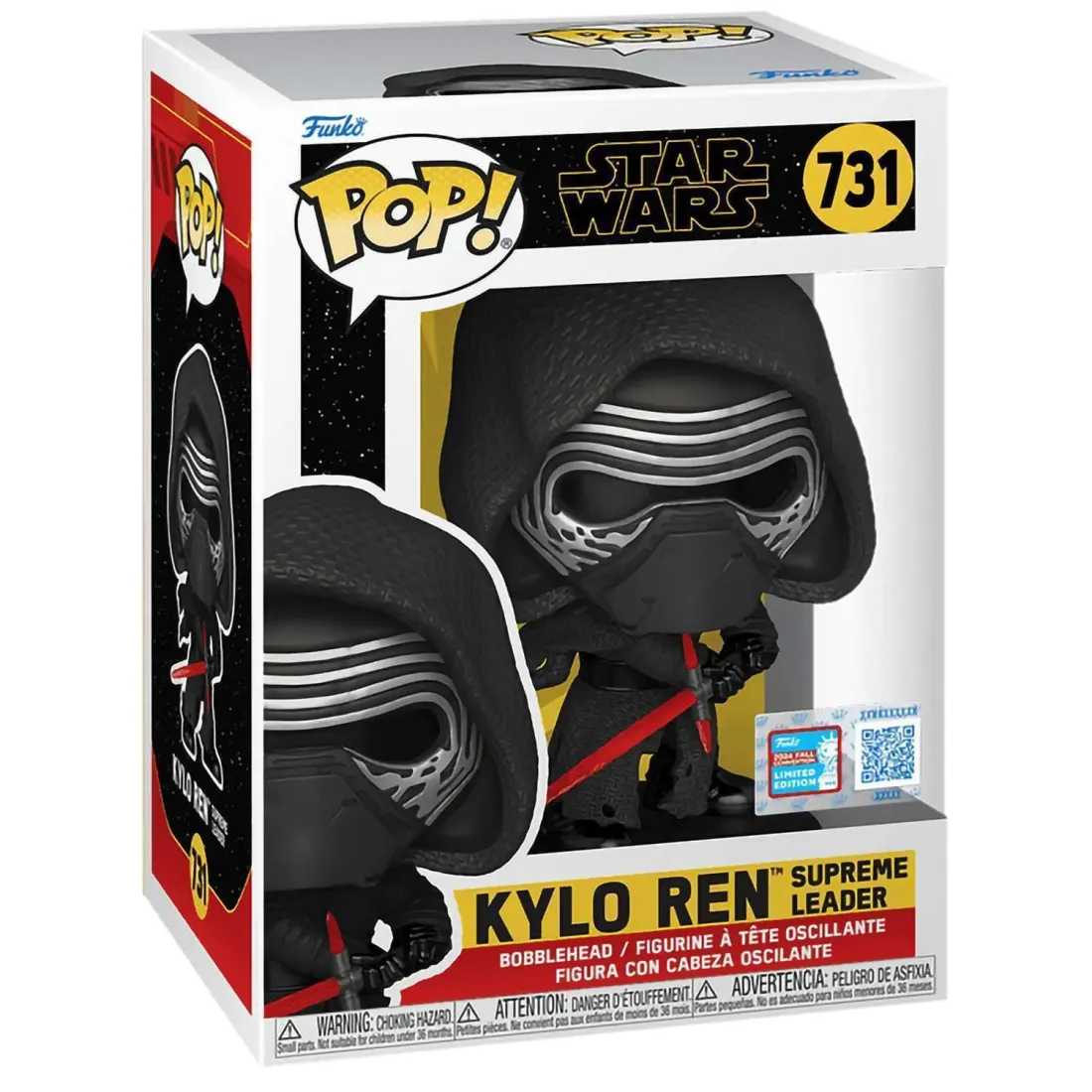 Фигурка Funko POP! Bobble Star Wars Kylo Ren Supreme Leader (Hooded) NYCC24 (Exc) (731) 77368