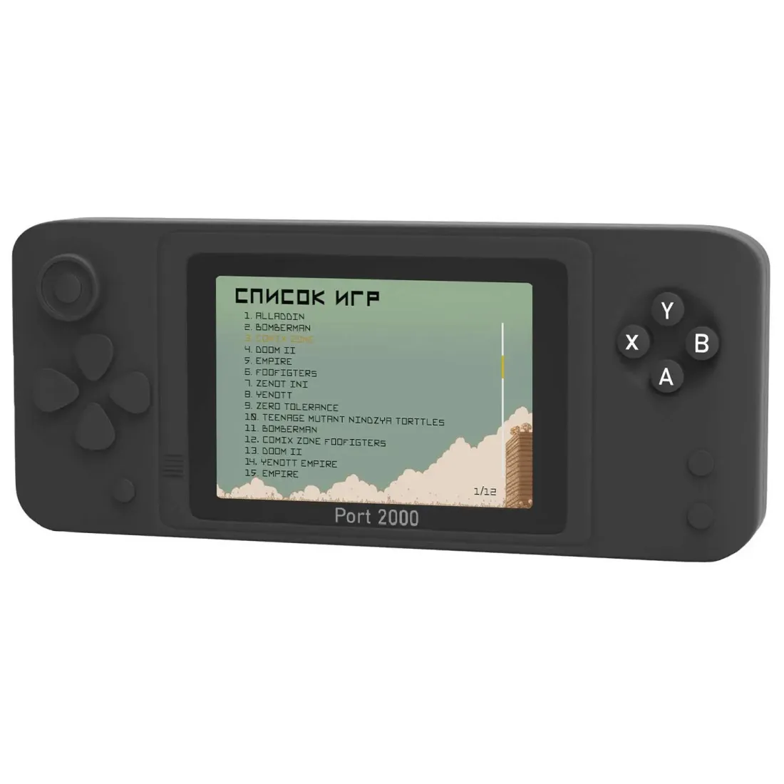 Retro Genesis Port 2000 (BL-862, 3,5 дюйма экран, 10 эмуляторов, черная, 3000+ игр, сохранения)