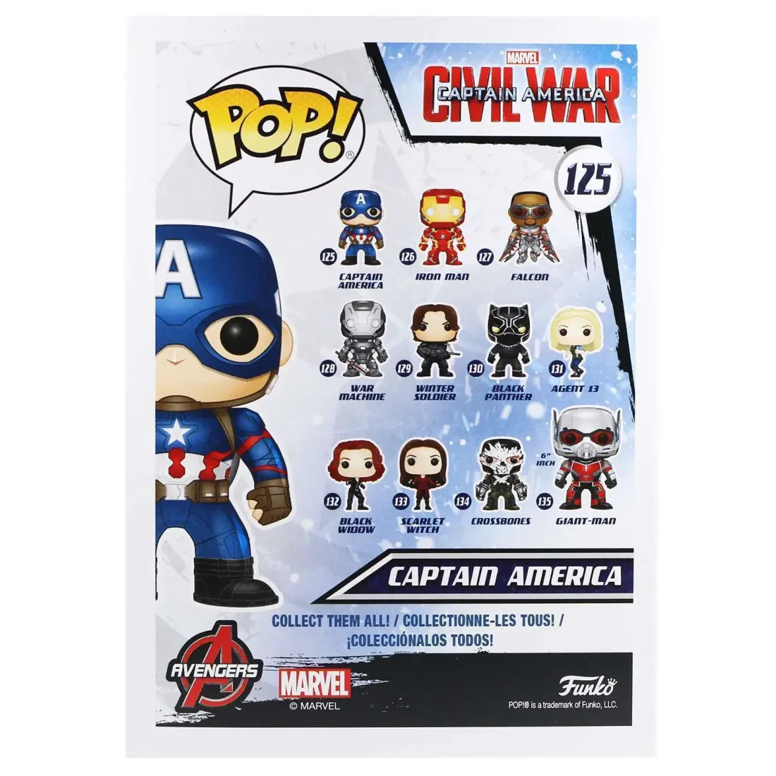 Фигурка Funko POP! Bobble Marvel Captain America Civil War Captain America (125) 7223