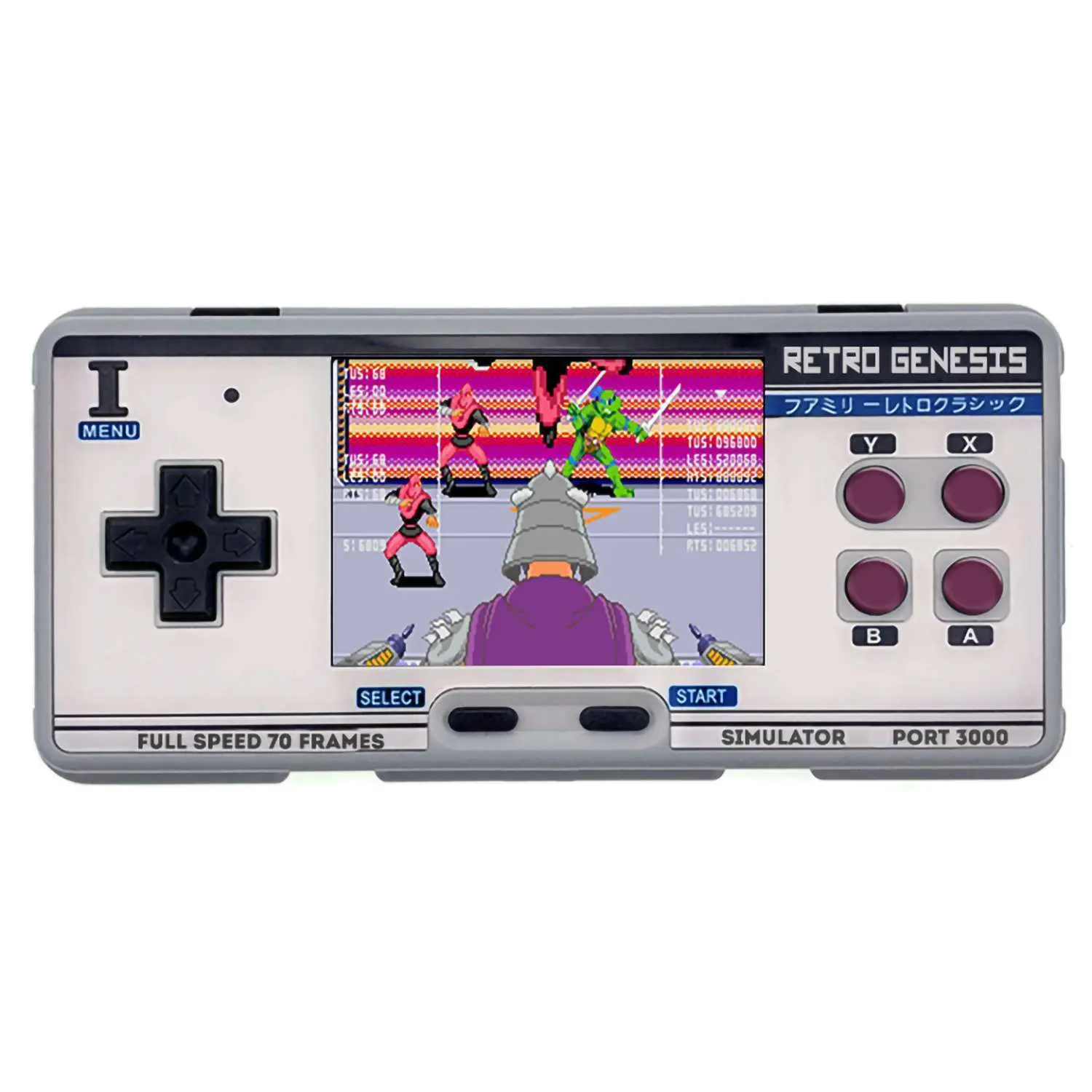 Retro Genesis Port 3000 (белый винтаж), 10 эмуляторов, 4000+игр, 3.0 экран IPS,SD-карта, сохранения)