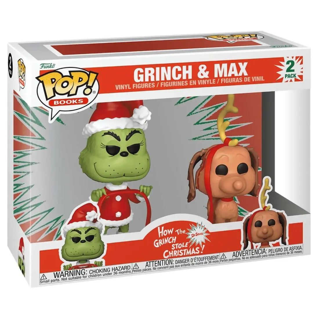 Фигурка Funko POP! Books How the Grinch Stole Christmas Grinch & Max 2PK 72505