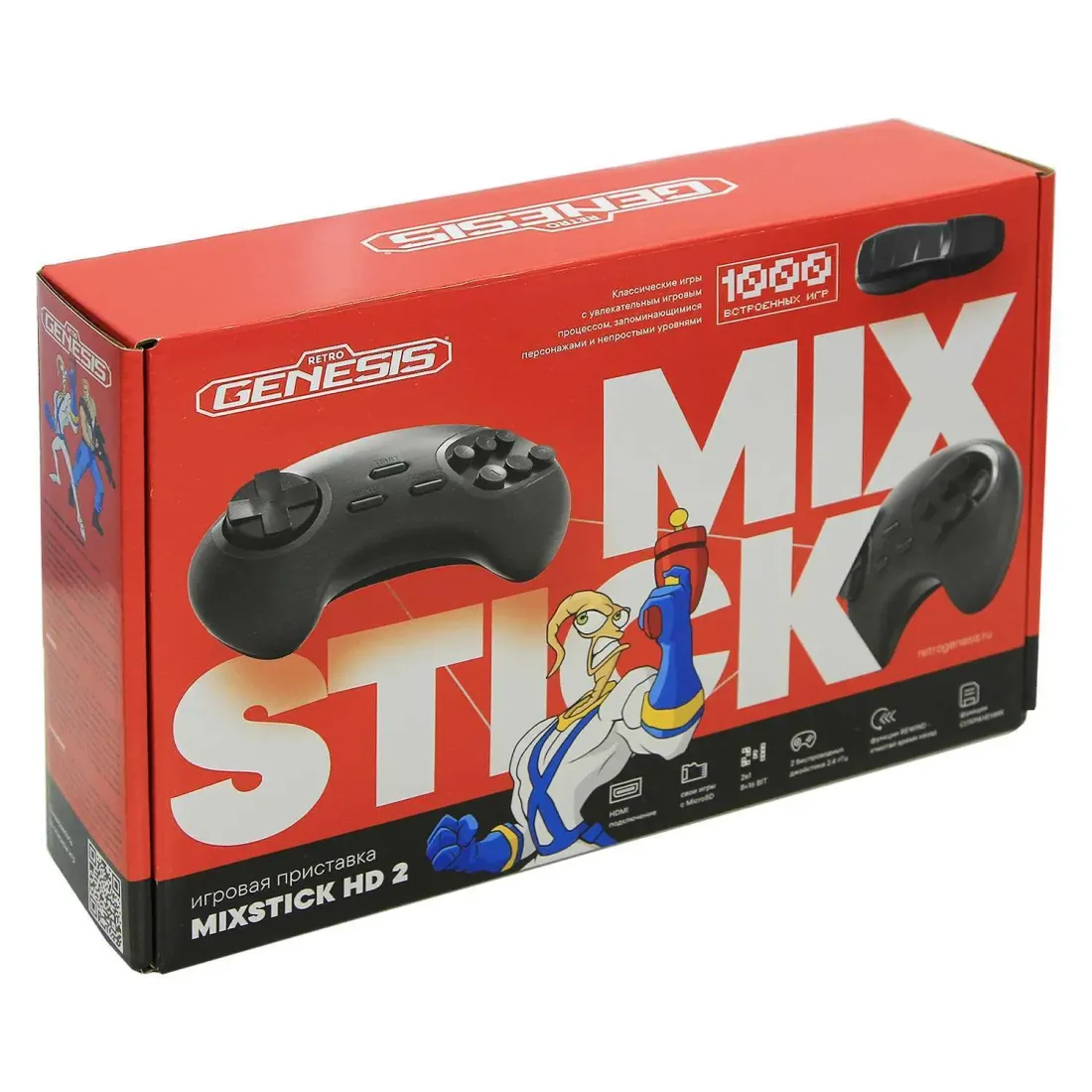 Retro Genesis MixStick HD 2 (900 игр, 2 бесп.дж., сохранения, HDMI, 8+16Bit, Rewind) model: RS8