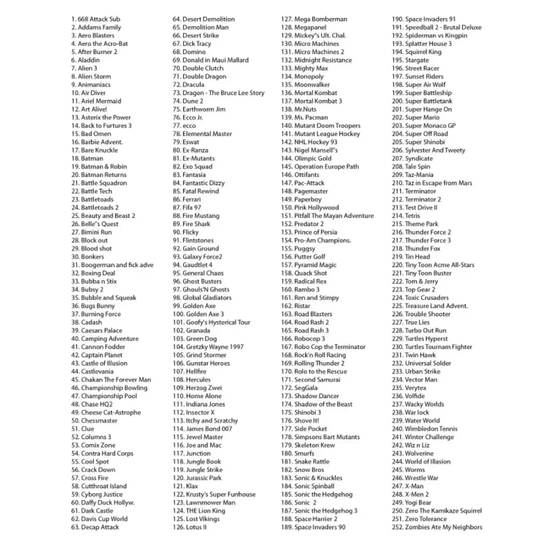 Игровая приставка 16-бит DVTech MD lit 252 игры