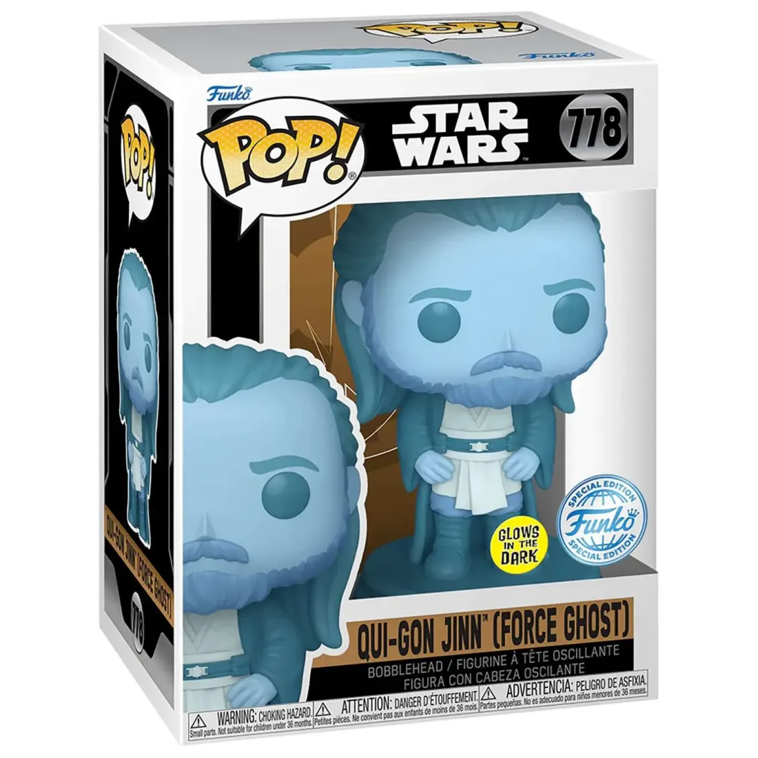 Фигурка Funko POP! Bobble Star Wars Qui-Gon Jinn (Force Ghost) (GW) (Exc) (778) 85075