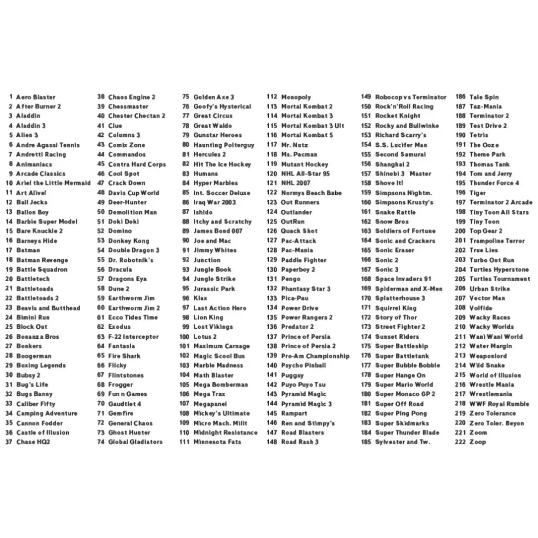 Игровая приставка 16-бит DVTech MTD 222 игры