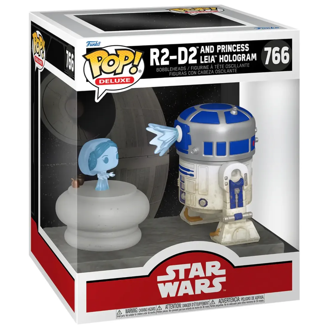 Фигурка Funko POP! Deluxe Bobble Star Wars Ep 4 ANH R2-D2 And Princess Leia Hologram (766) 83799