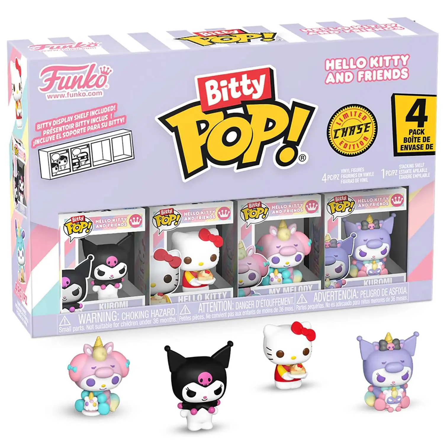 Фигурка Bitty Hello Kitty And Friends Kuromi+HK+My Melody+?