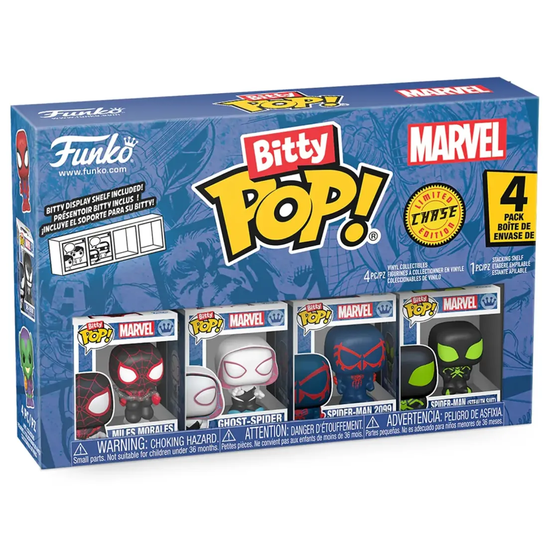 Фигурка Funko Bitty POP! Marvel Spider-Man Miles+Ghost-Spider+Spider-Man2099+Chase(1 of 4) 4PK 85702