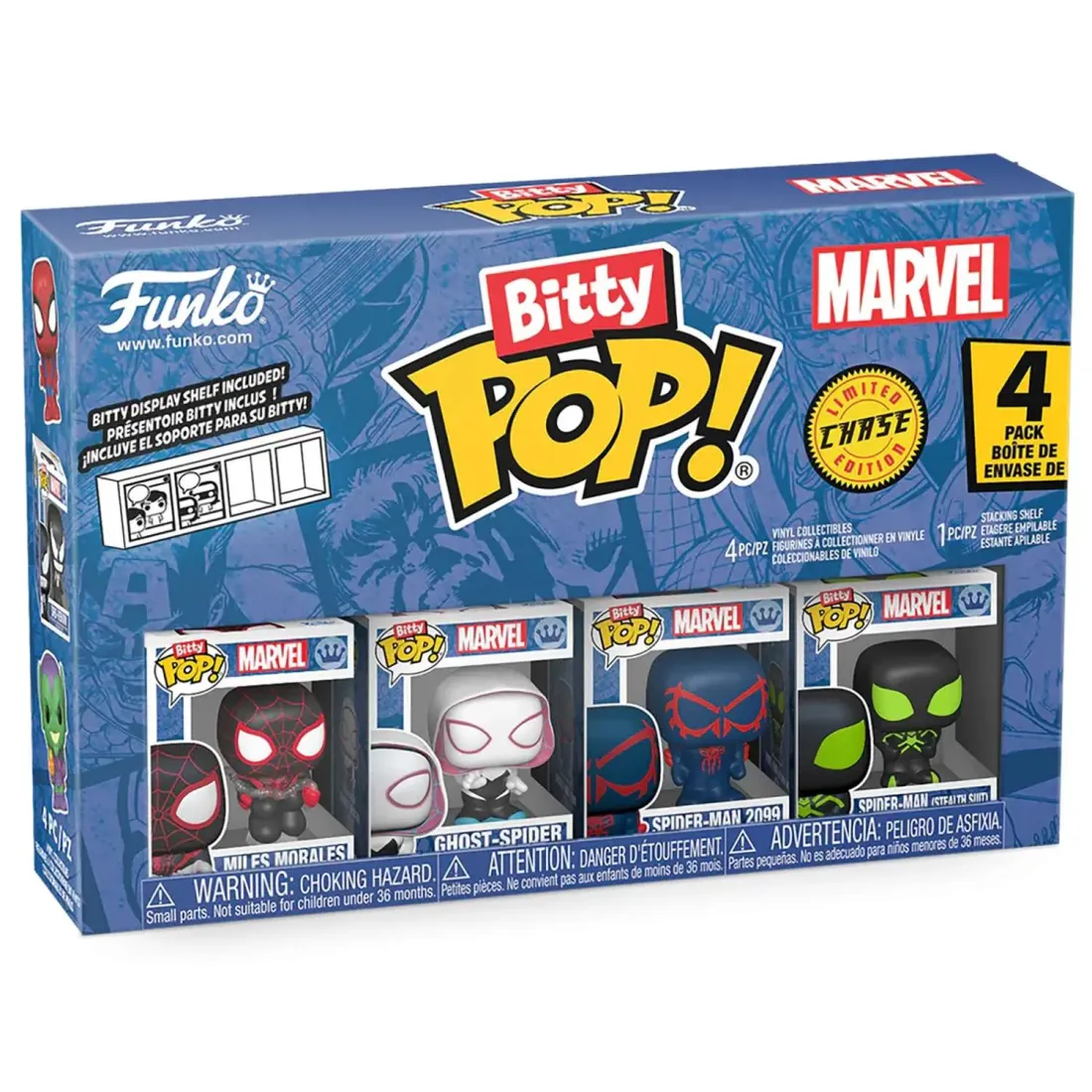 Фигурка Funko Bitty POP! Marvel Spider-Man Miles+Ghost-Spider+Spider-Man2099+Chase(1 of 4) 4PK 85702