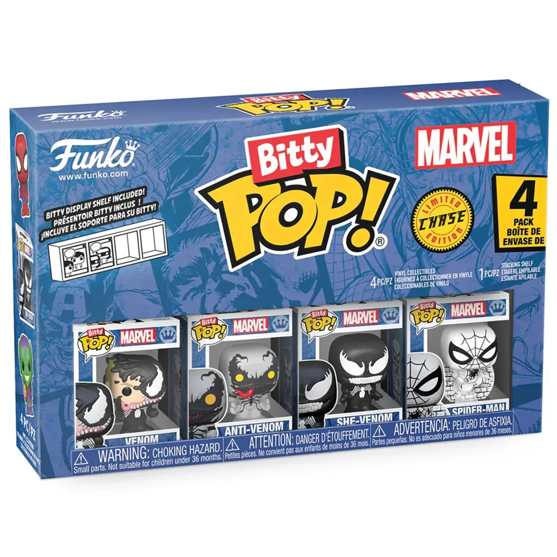 Фигурка Funko Bitty POP! Marvel Spider-Man Venom+Anti-Venom+She-Venom+Chase (1 of 4) 4PK 85703