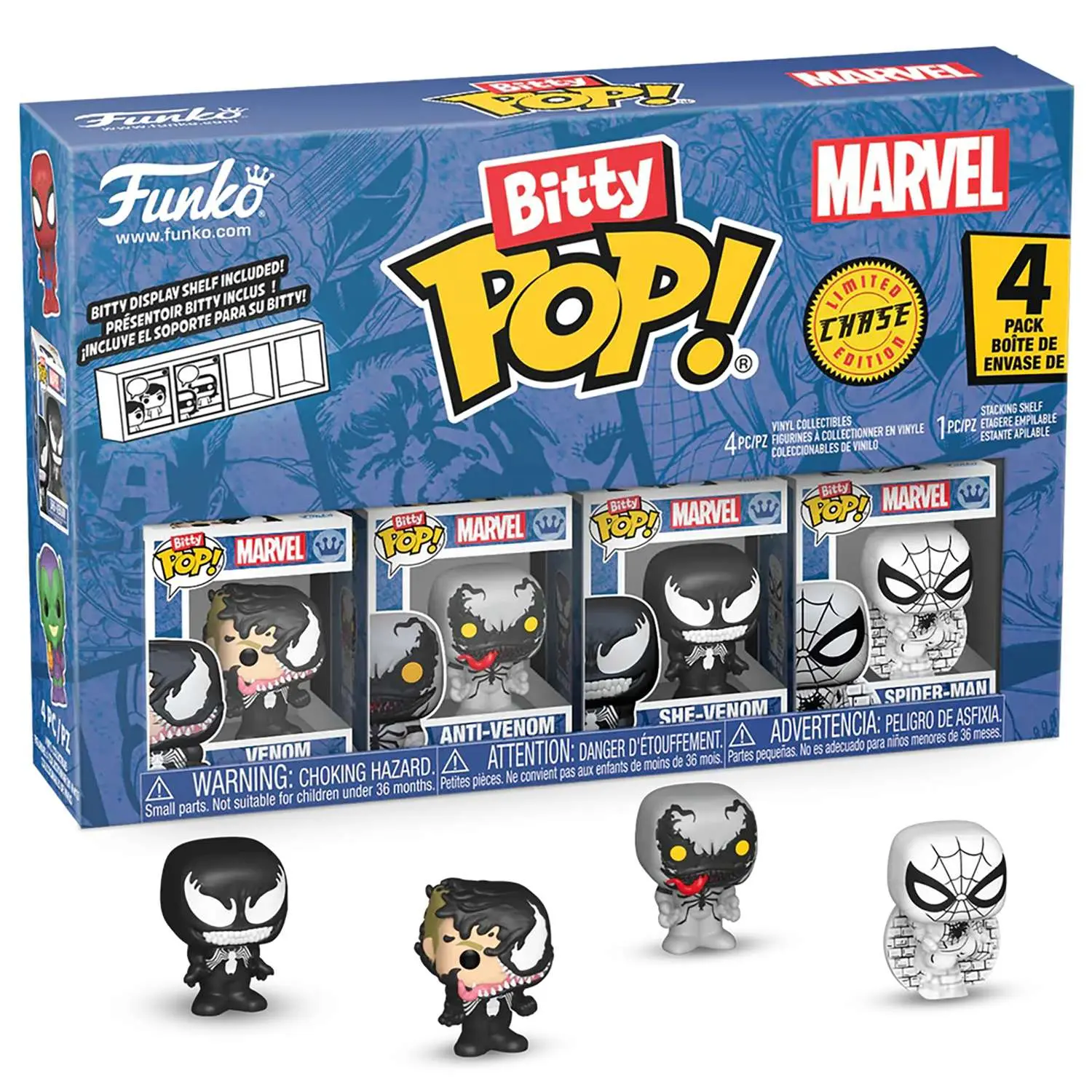 Фигурка Funko Bitty POP! Marvel Spider-Man Venom+Anti-Venom+She-Venom+Chase (1 of 4) 4PK 85703