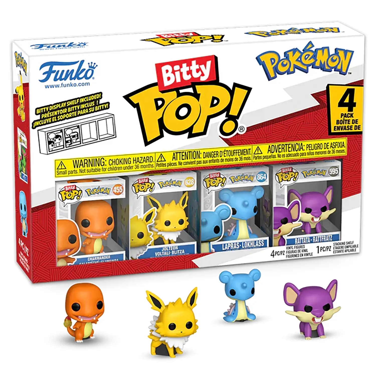 Фигурка Funko Bitty POP! Pokemon Charmander+Jolteon+Lapras+Rattata 4PK 81133