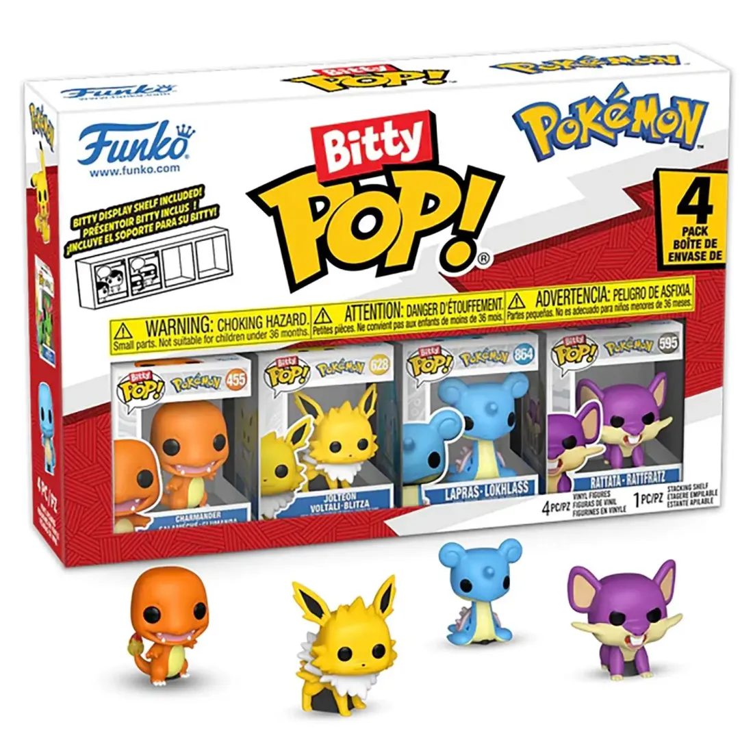 Фигурка Funko Bitty POP! Pokemon Charmander+Jolteon+Lapras+Rattata 4PK 81133