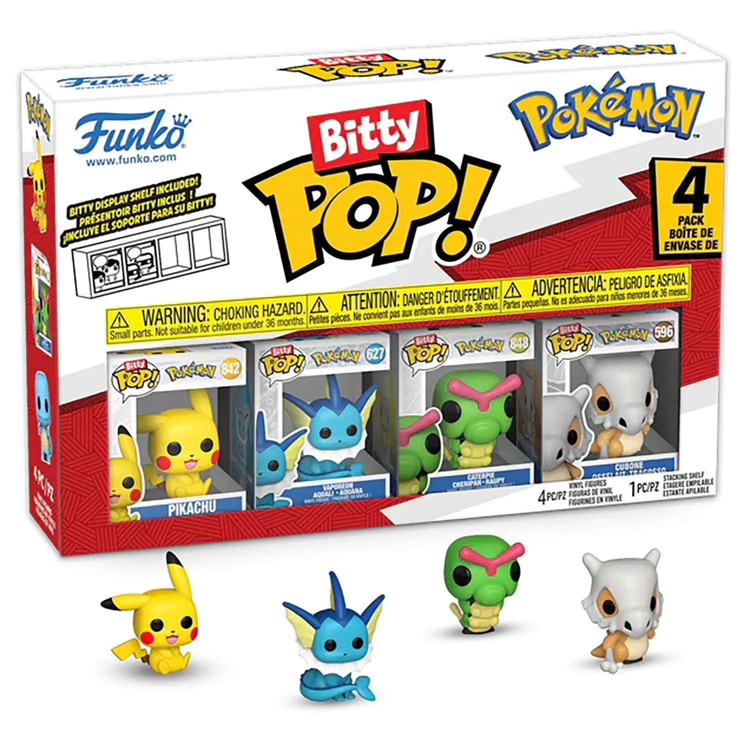 Фигурка Funko Bitty POP! Pokemon Pikachu+Vaporeon+Caterpie+Cubone 4PK 81132