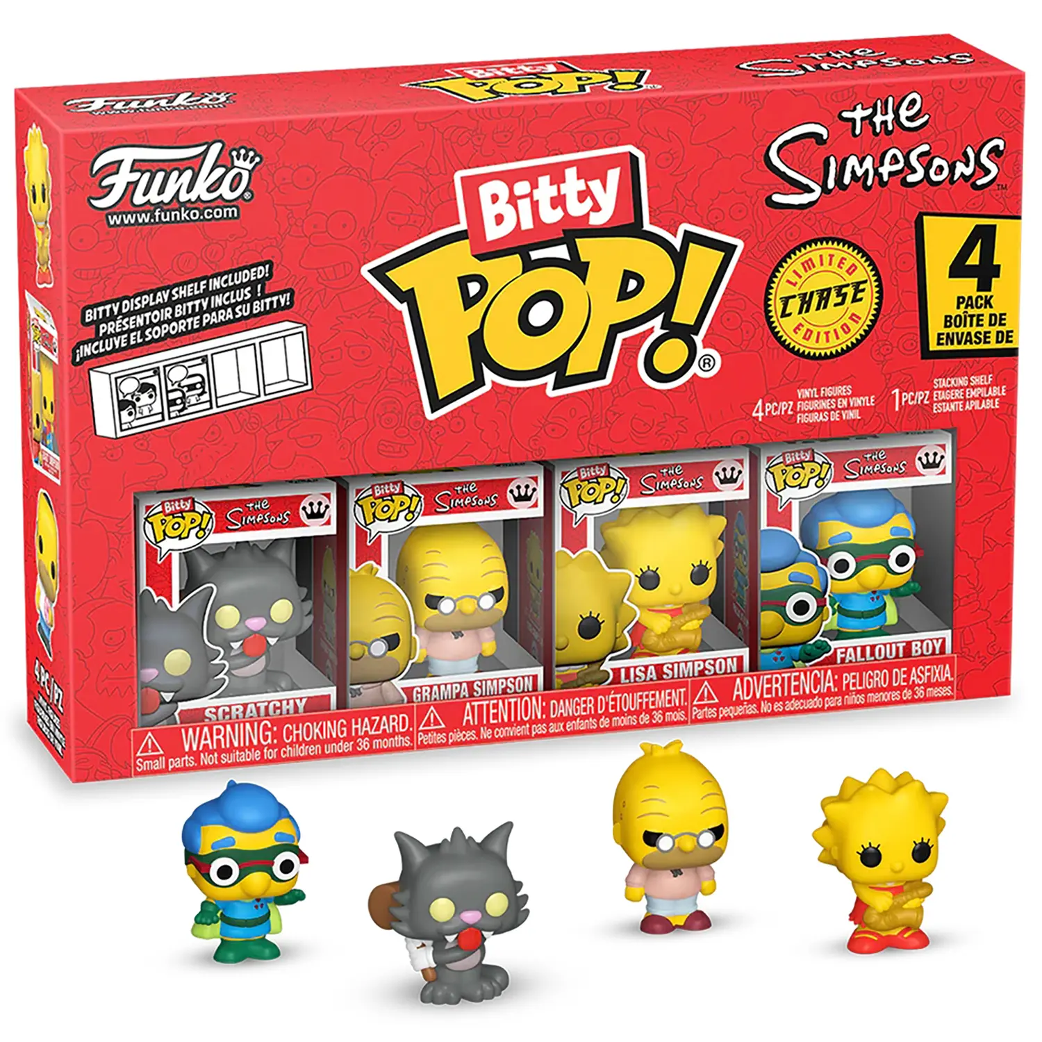 Фигурка Funko Bitty POP! Simpsons Scratchy+Grampa+Lisa+Сhase (1 of 4) 4PK 85710