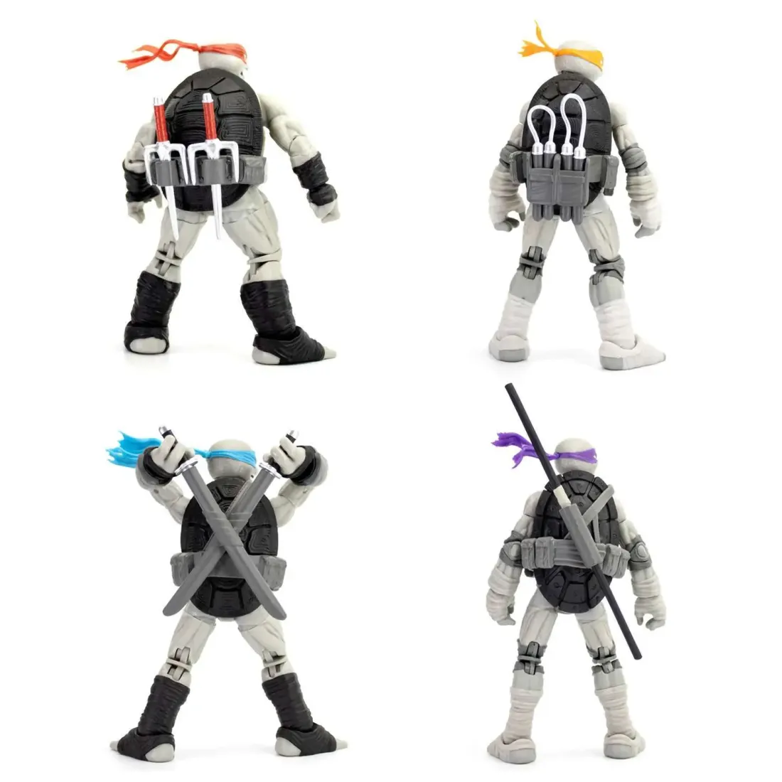 Фигурки Черепашки-ниндзя Донателло, Леонардо, Рафаэль, Микеланджело IDW Comics (Ч/Б) BST AXN 30см