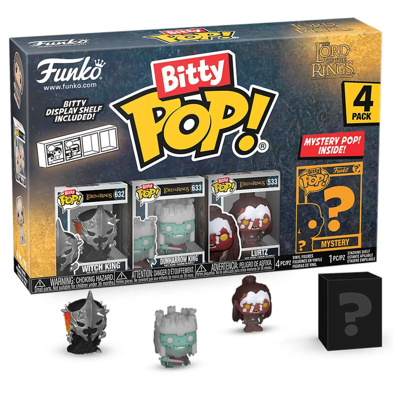 Фигурка Funko Bitty POP! LOTR Witch King+Dunharrow King+Lurts+Mystery (1 of 4) 4PK 75459