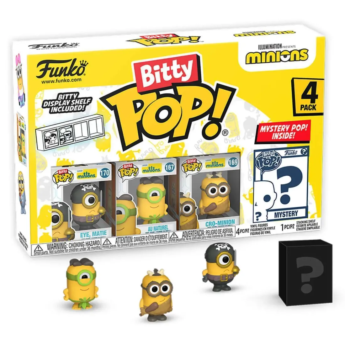 Фигурка Funko Bitty POP! Minions Eye,Matie+Cro-Minion+Au Naturel+Mystery (1 of 4) 4PK 73035
