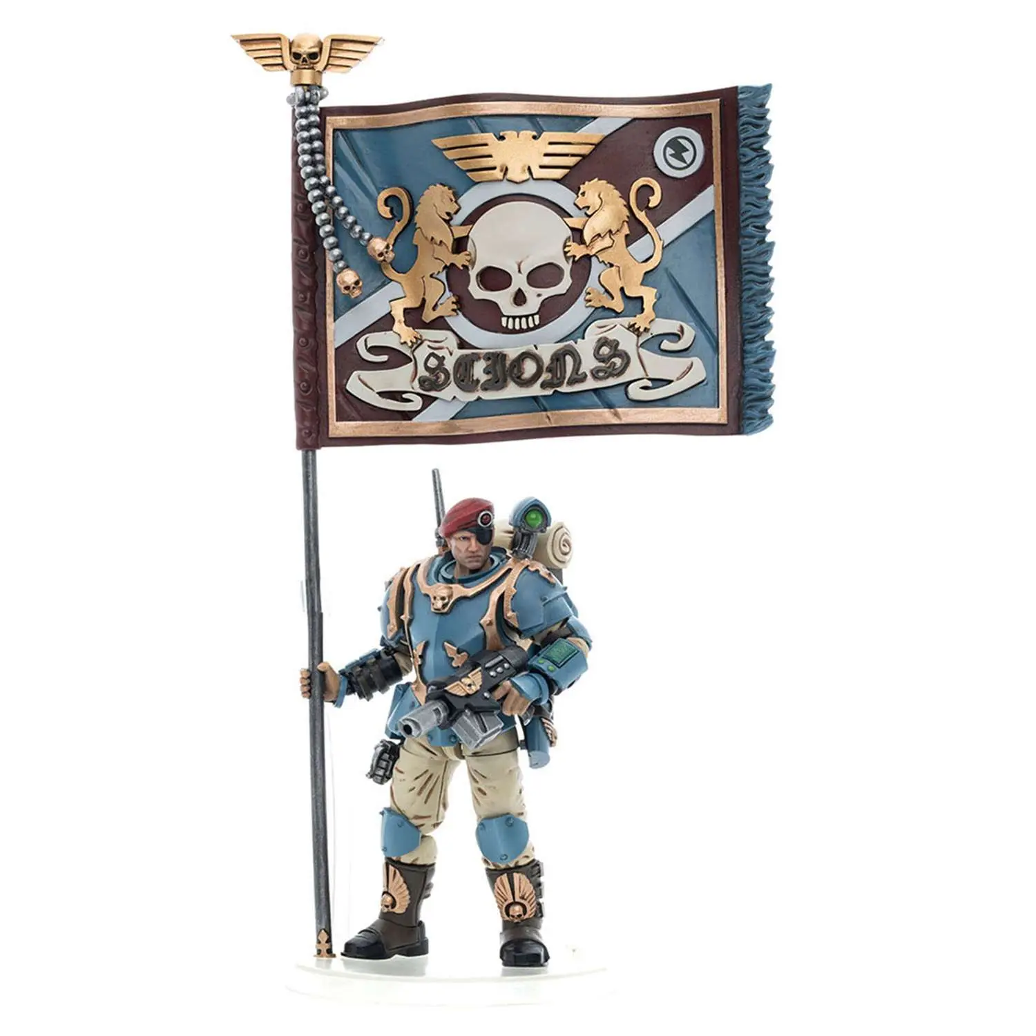 Фигурка Warhammer 40K Astra Militarum Tempestus Scions Command Squad 55th Kappic Eagles Banner Beare