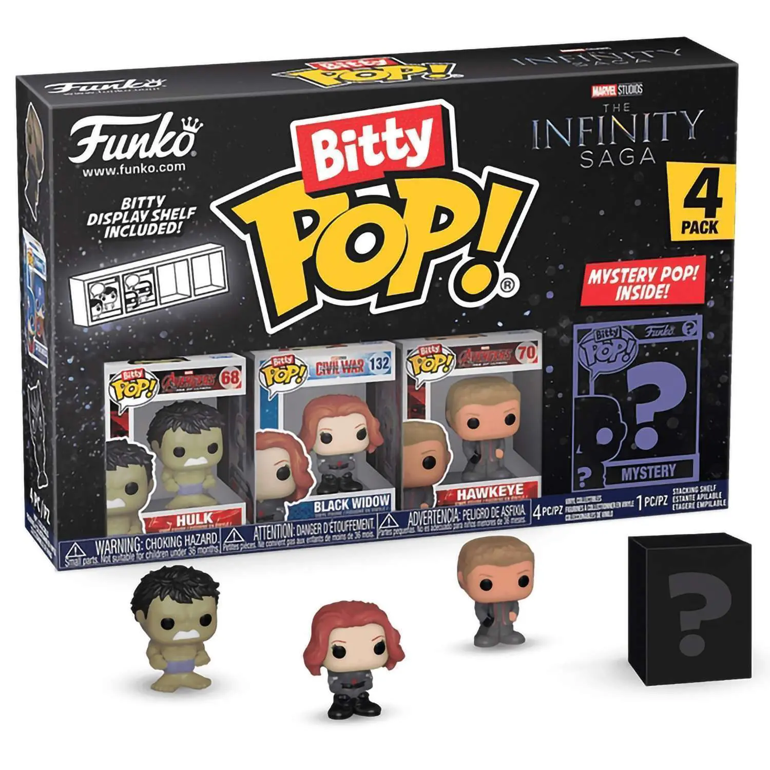 Фигурка Funko Bitty POP! Marvel Infinity Saga S2 Hulk+Black Widow+Hawkeye+Mystery (1 of 4) 4PK 71504