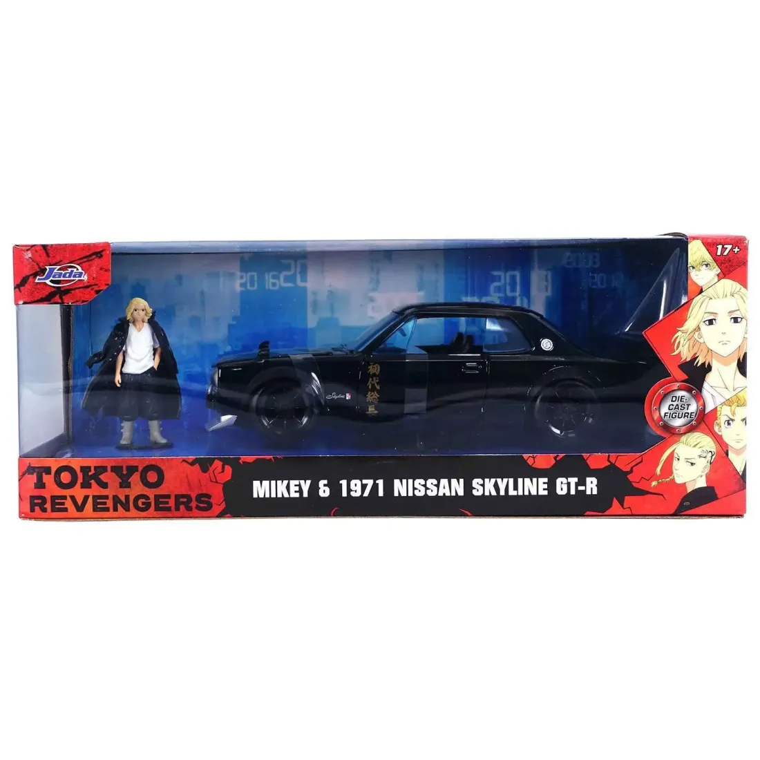 Машинка с фигуркой Hollywood Rides Tokyo Revengers 1:24 1971 Nissan Skyline GTR W/Mikey 801310346983