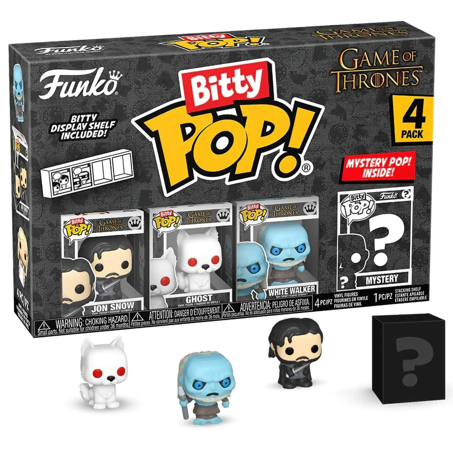 Фигурка Funko Bitty POP! Game of Thrones Jon Snow+Ghost+White Walker+Mystery (1 of 4) 4PK 83647