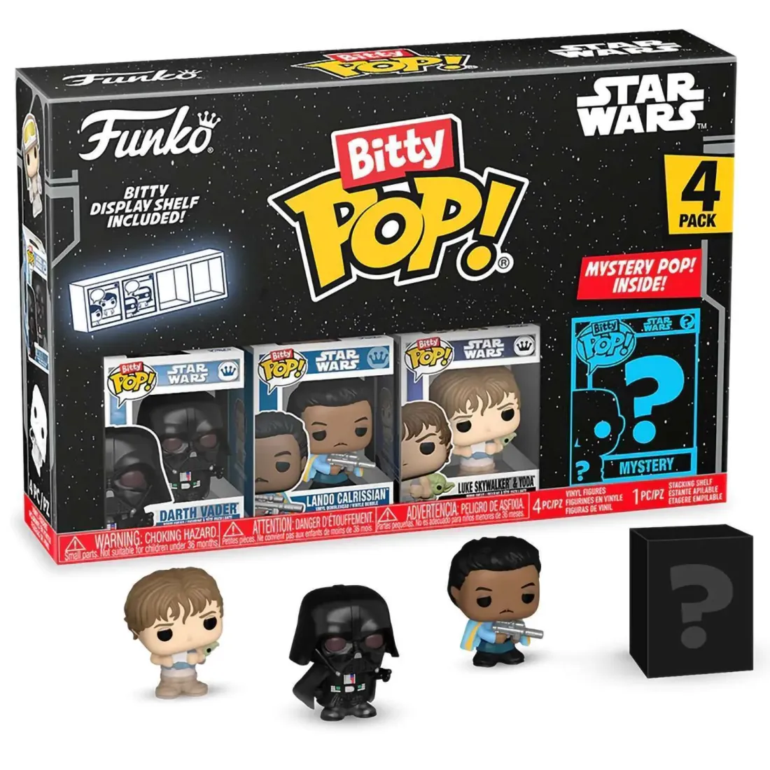 Фигурка Funko Bitty POP! Star Wars S2 Darth Vader+Lando Calrissian+Luke+Mystery (1 of 4) 4PK 83671