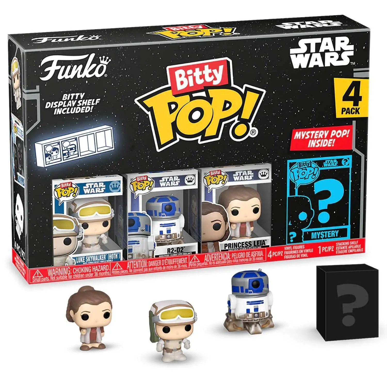 Фигурка Bitty POP! Star WarsLuke+R2-D2+Princess Leia+? 4PK