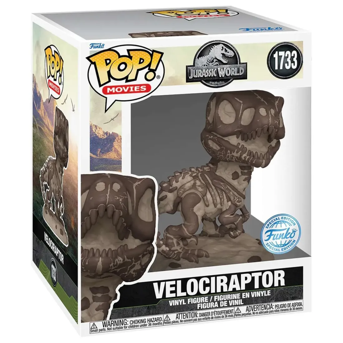 Фигурка Funko POP! Movies Jurassic World Velociraptor (Fossil) (Exc) 6" (1733) 84598