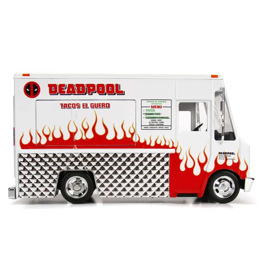 Набор Hollywood Rides Машинка с Фигуркой 2.75" 1:24 Deadpool Taco Truck W/Deadpool Figure 99730
