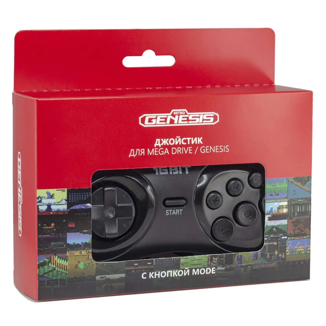 Retro Genesis Controller 16 Bit джойстик проводной с кнопкой Mode
