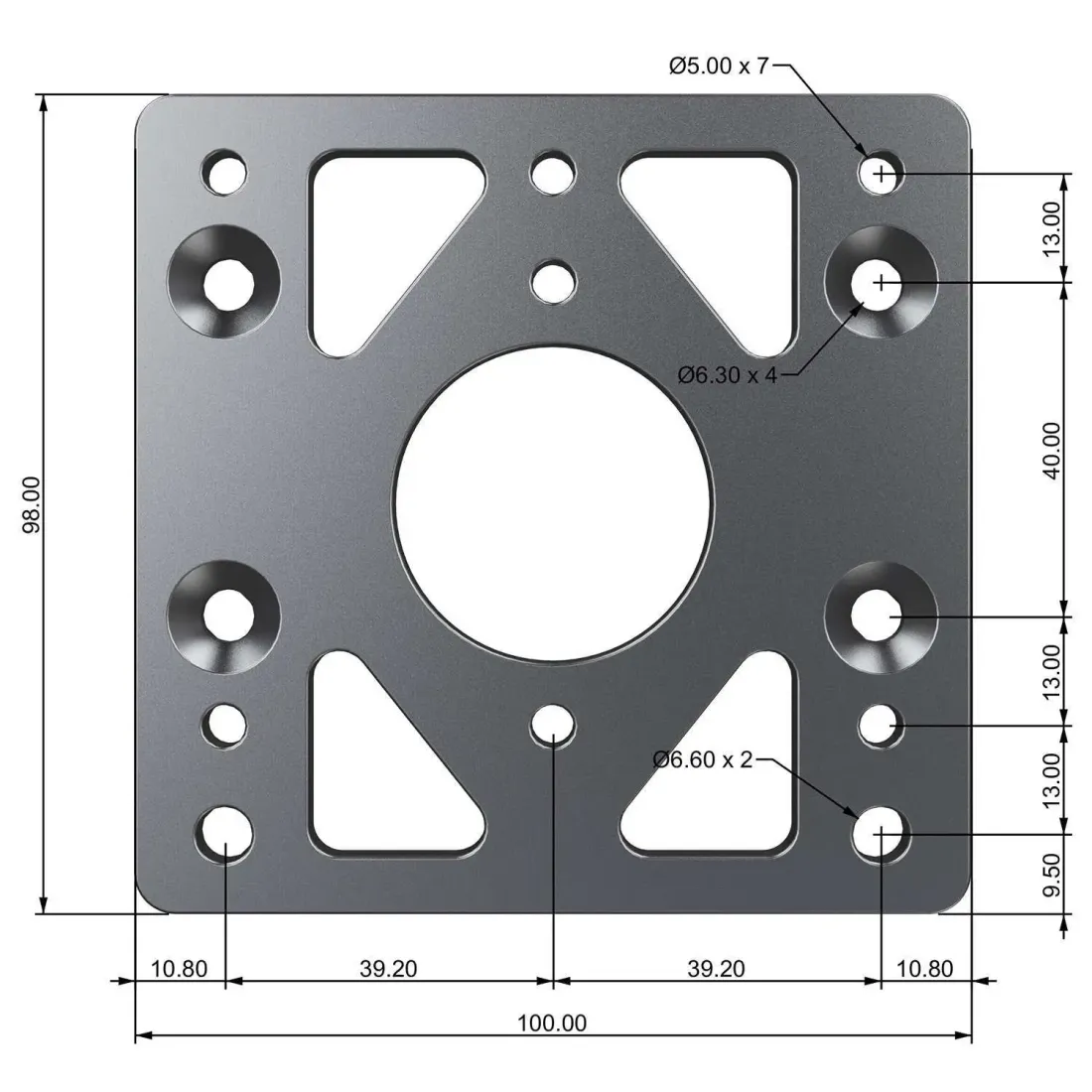 Переходник для базы руля MOZA Wheel Base Adapter Plate (for R21/R16/R9/R5)  RS049