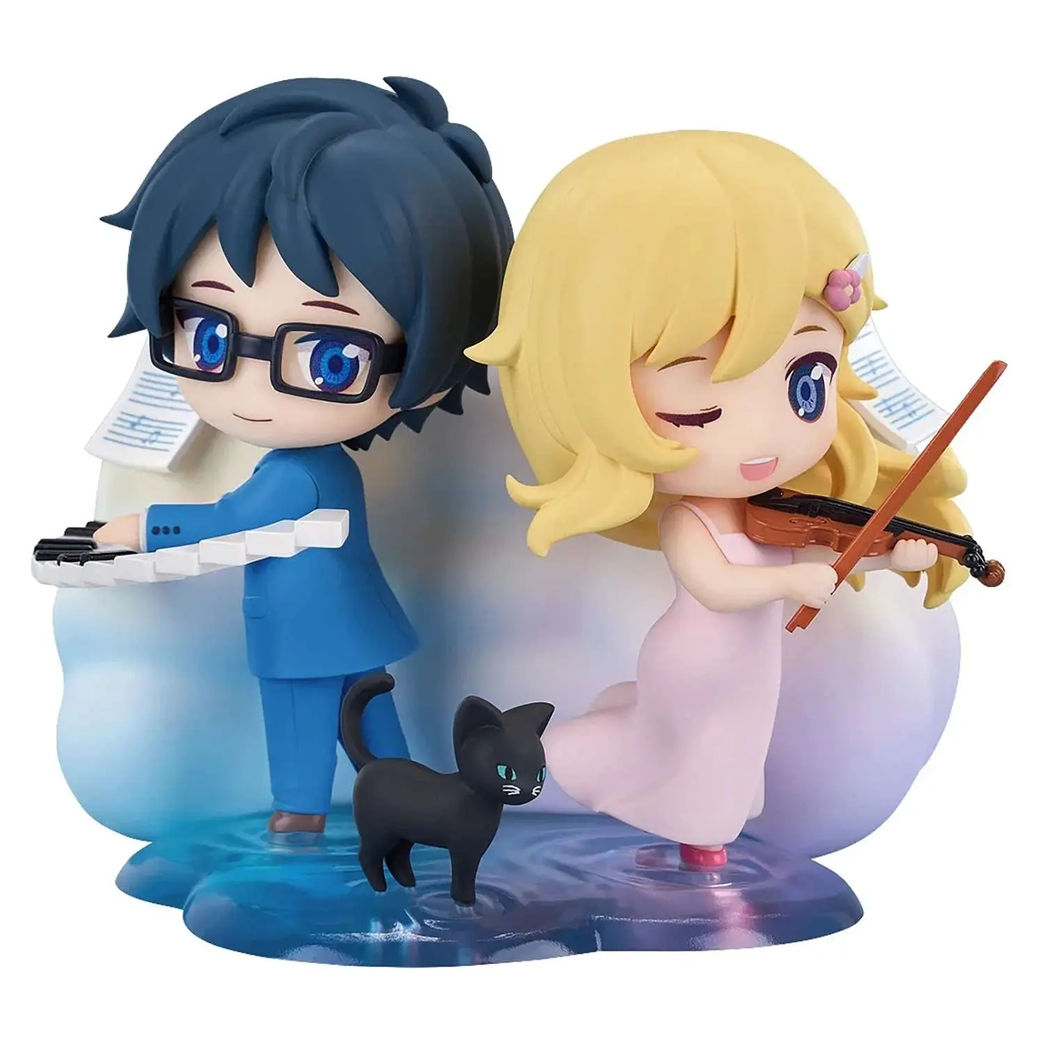 Фигурка аниме Qset Твоя апрельская ложь Каори Миязоно и Косей Арима 9см 49446