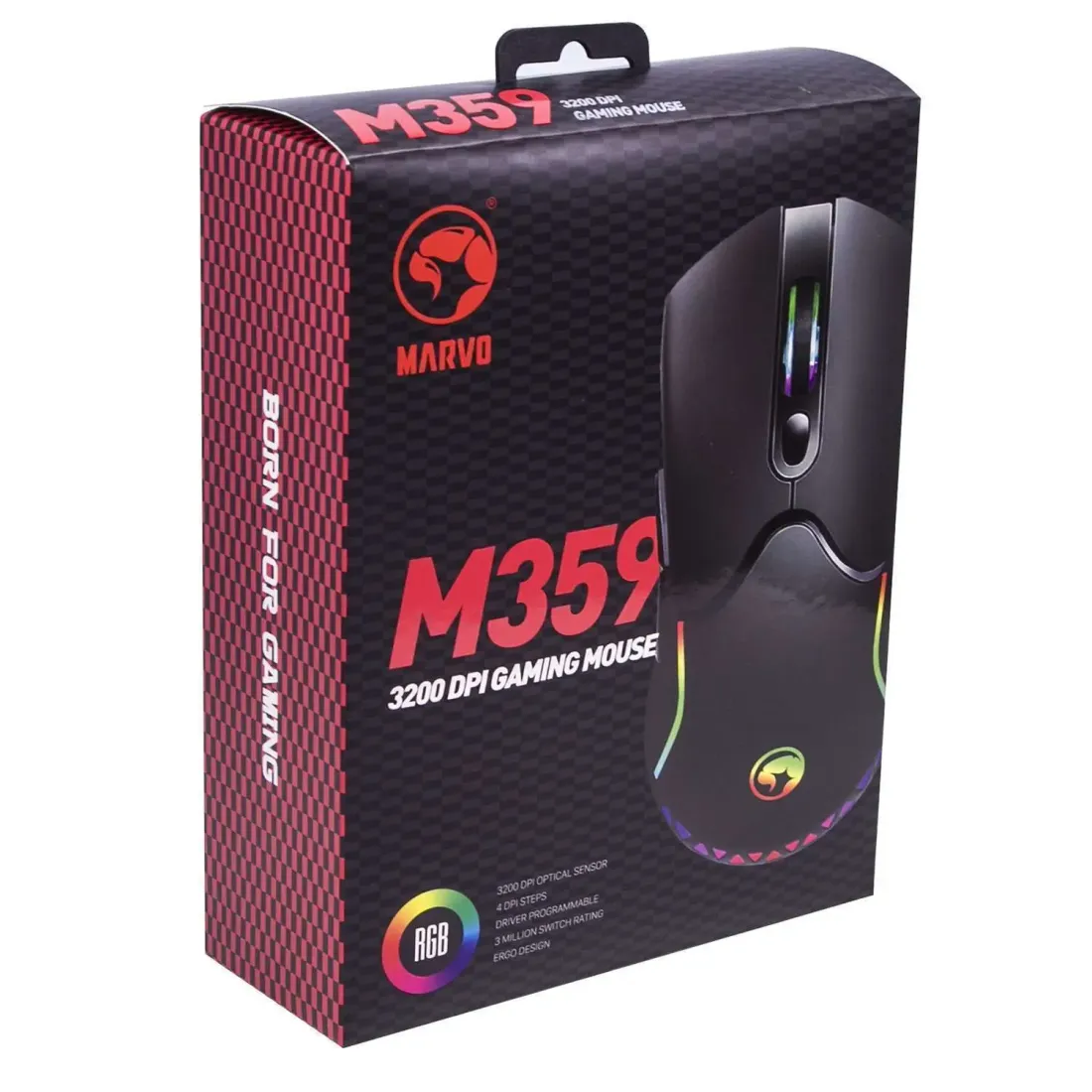 PC Мышь проводная Marvo M359 Gaming Mouse с подсветкой RGB
