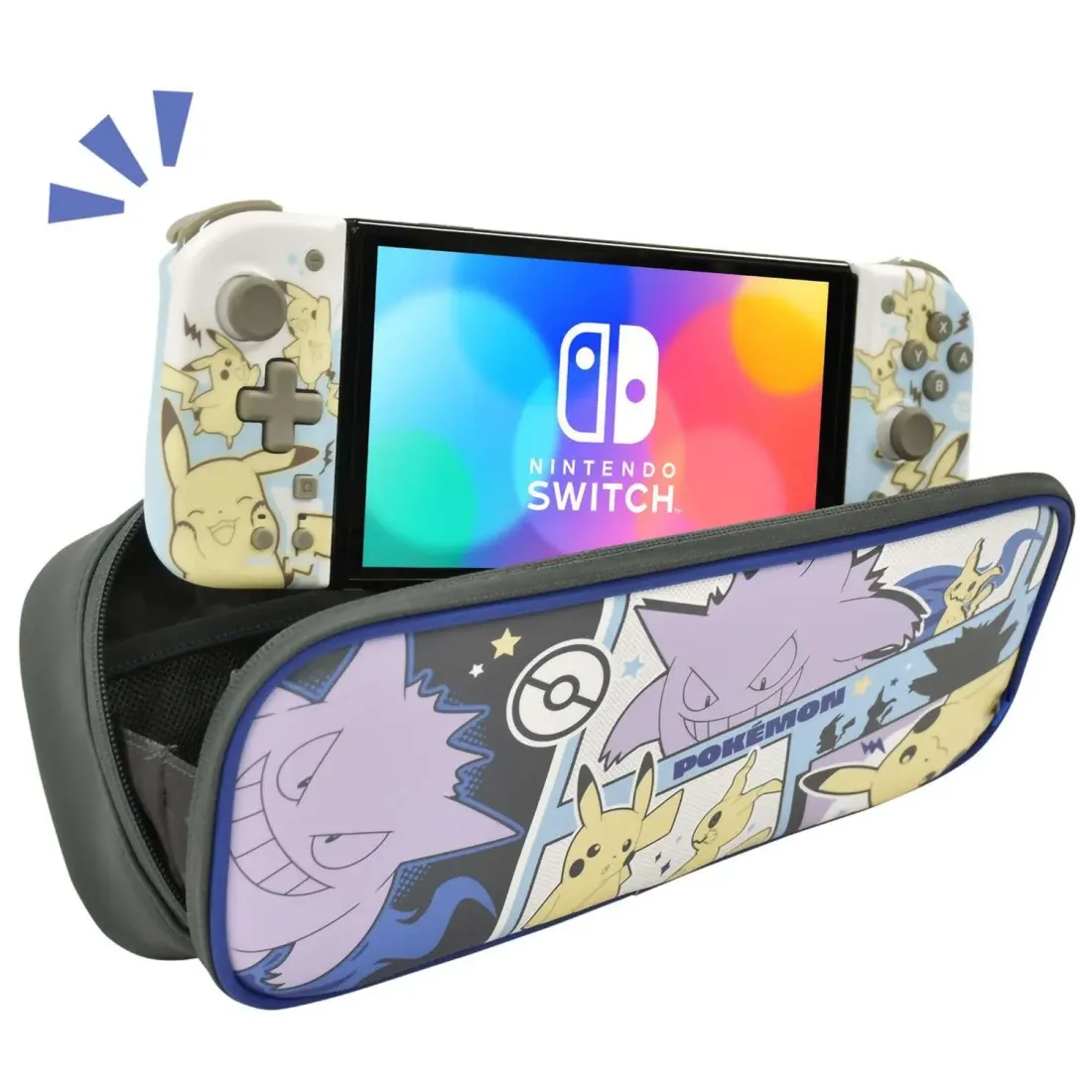 Nintendo Switch Чехол Hori Cargo Pouch Compact (Pikachu, Gengar & Mimikyu) для Switch (NSW-412U)