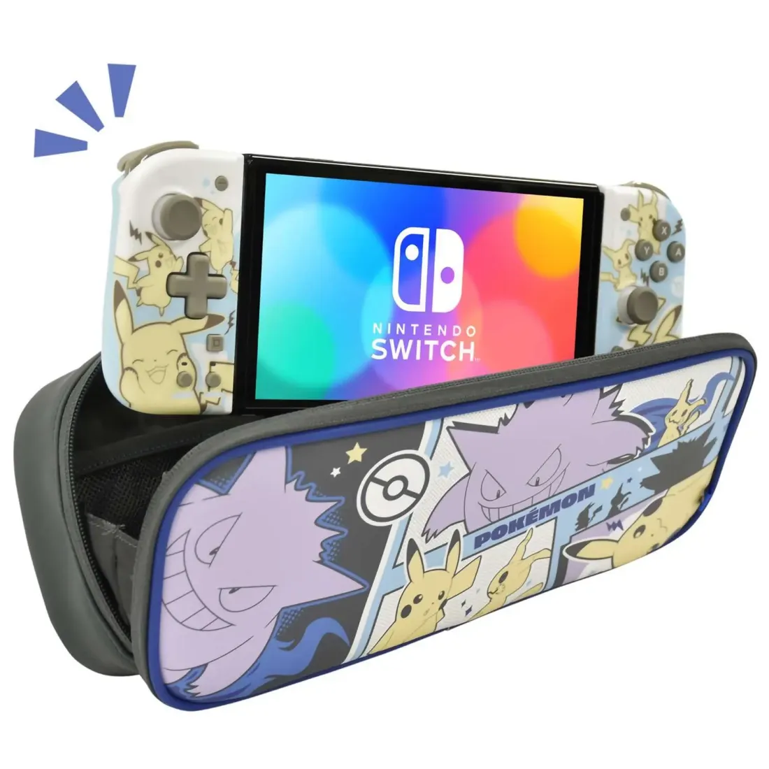 Nintendo Switch Чехол Hori Cargo Pouch Compact (Pikachu, Gengar & Mimikyu) для Switch (NSW-412U)