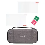 Чехол, защитное стекло и пленка Artplays для Nintendo Switch OLED серый (NSO-1023)