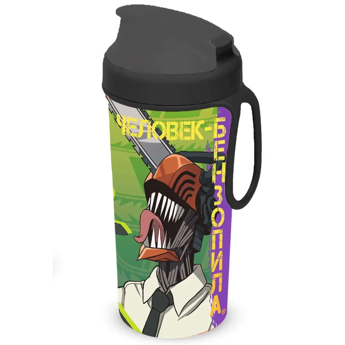 Бутылка Человек-бензопила для холодных напитков с петлей 400мл.