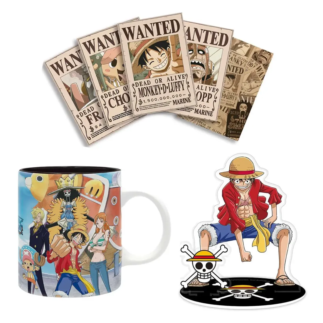 Набор подарочный ONE PIECE Кружка 320мл + Акриловая фигурка + Открытки Luffy ABYPCK283