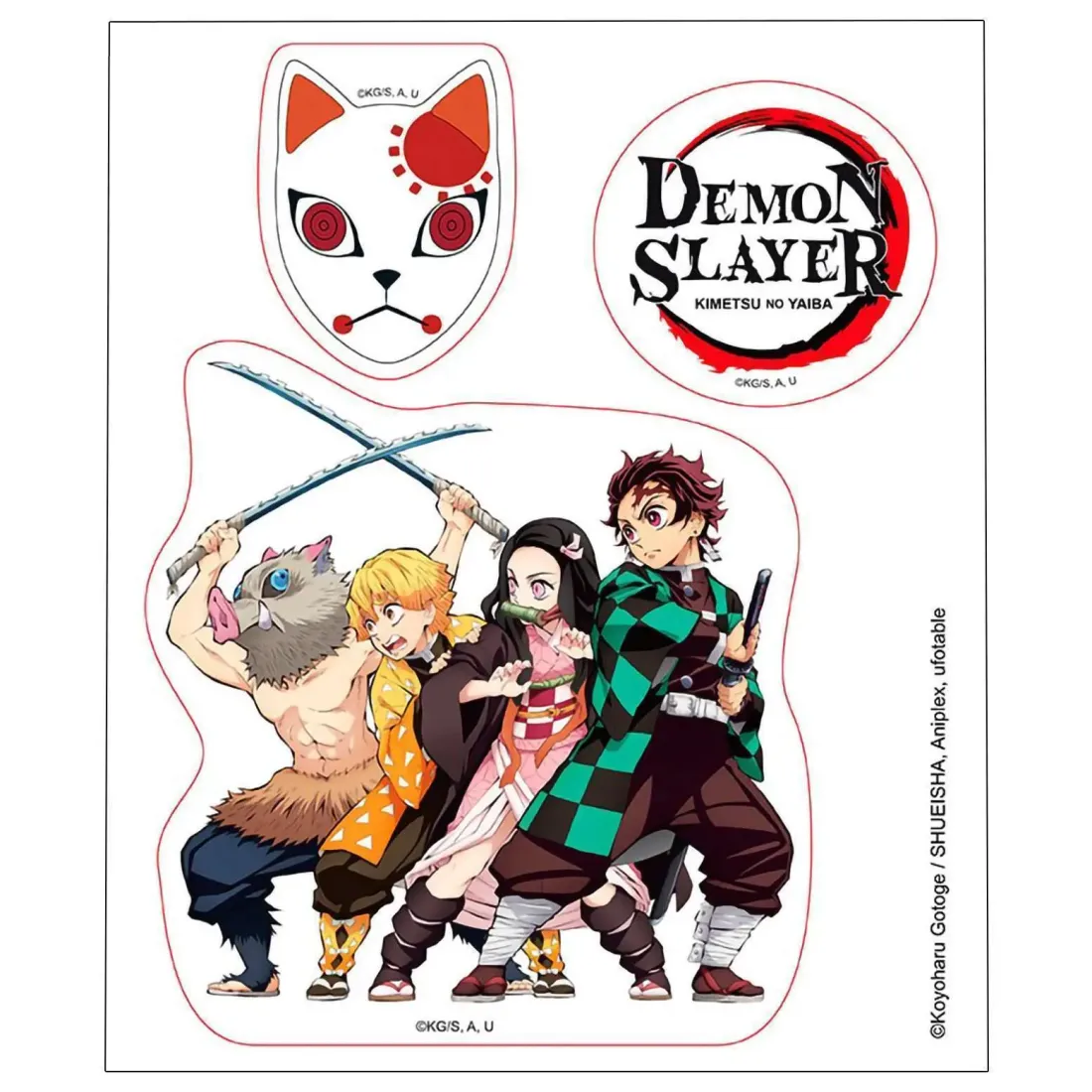 Набор подарочный Клинок рассекающий демонов Стакан с трубочкой 470 мл + Акриловая фигурка + Наклейки