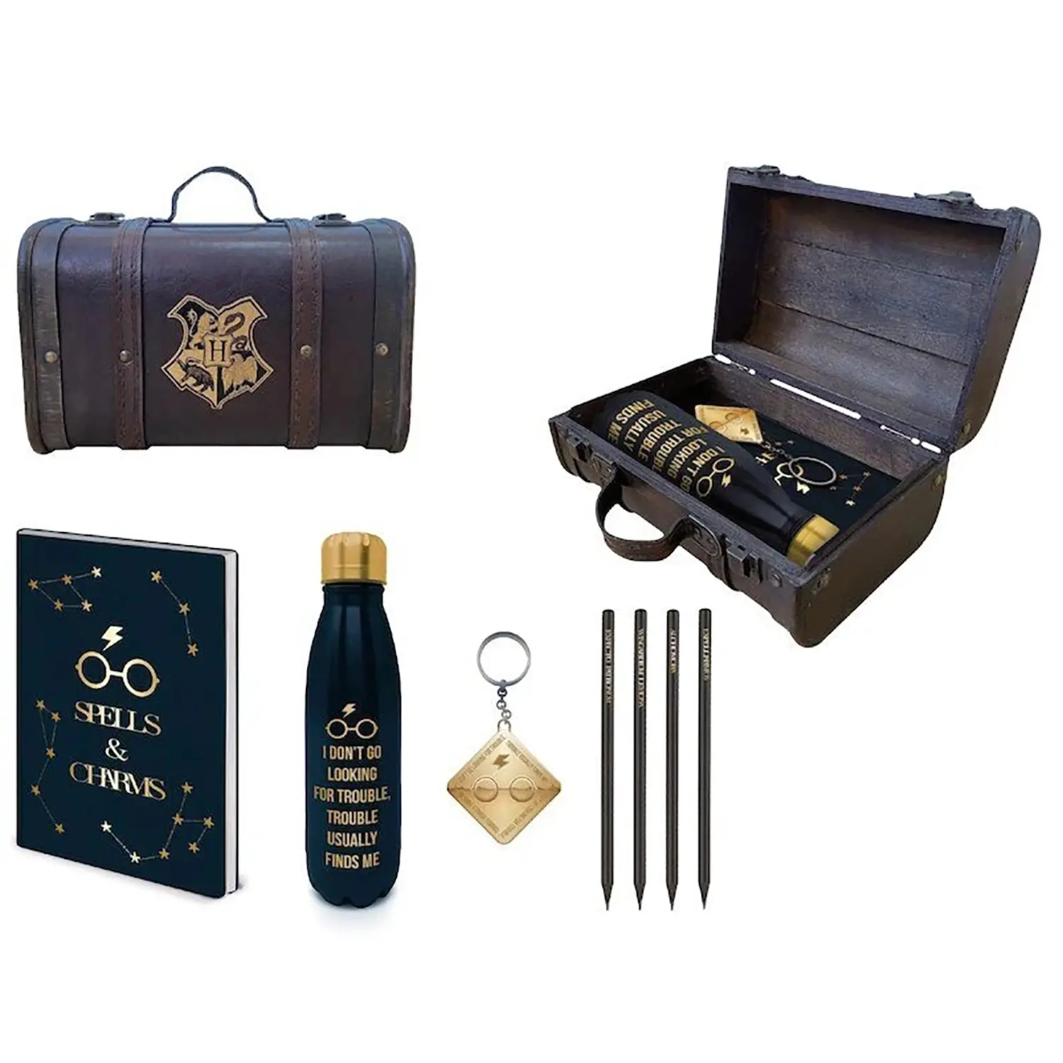 Набор подарочный Гарри Поттер (Trouble Finds Me) (бутылка, записная книжка, кейс-чемодан) GP85536