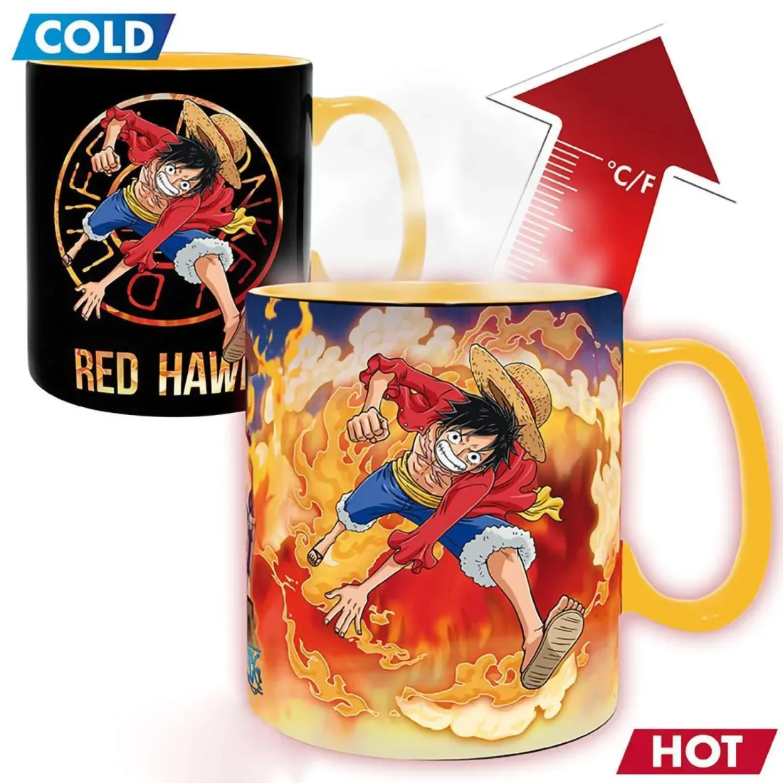 Кружка хамелеон ONE PIECE Mug Heat Change 460 мл Luffy & Sabo ABYMUGA445