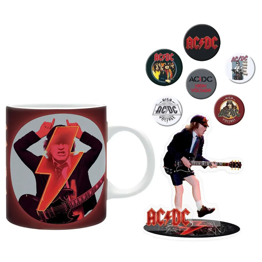 Набор подарочный Ac/Dc Кружка 320мл+Акриловая фигурка+Значки GBYPCK003