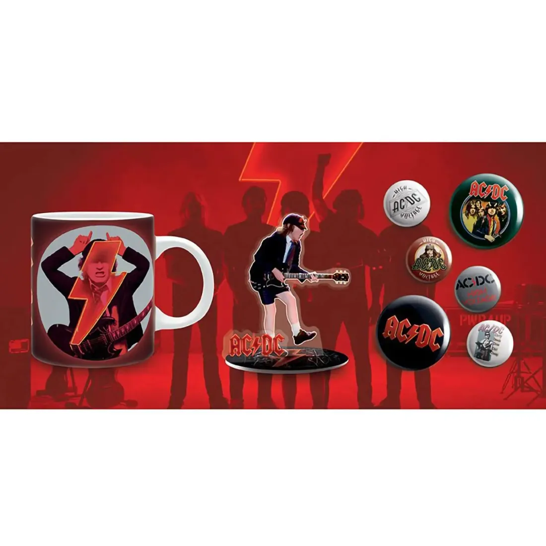 Набор подарочный Ac/Dc Кружка 320мл+Акриловая фигурка+Значки GBYPCK003