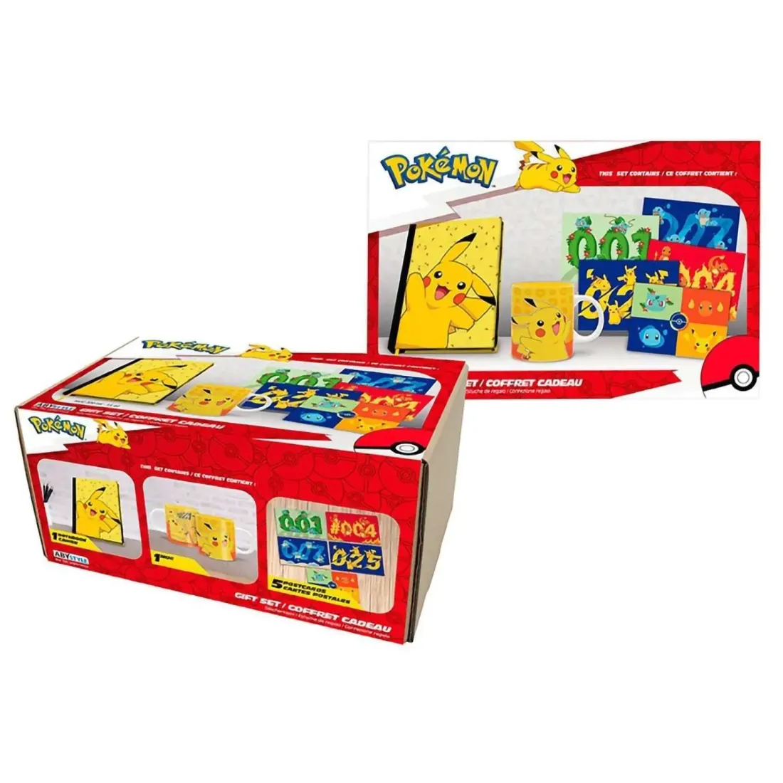 Набор подарочный Pokemon Pikachu Блокнот А5+Кружка 320мл+Открытки ABYPCK286