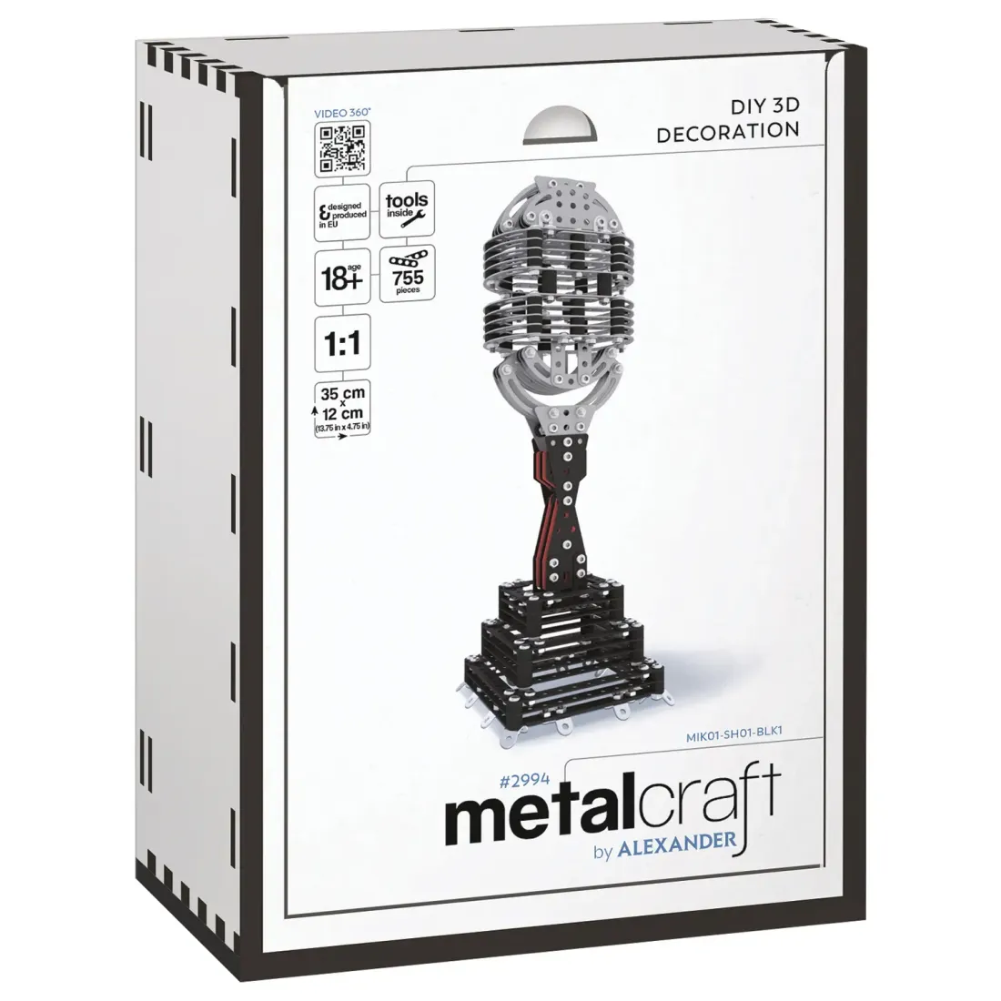 Конструктор металлический Metalcraft DIY 3D Микрофон черный 5906018029949