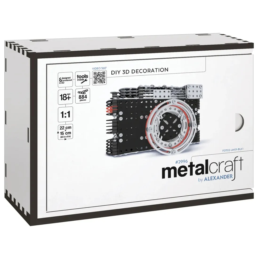 Конструктор металлический Metalcraft DIY 3D Фотоаппарат черный 5906018029963